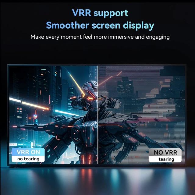 Alt view image 4 of 7 - 8K@60Hz HDMI Splitter 1 in 2 Out, HDMI 2.1 Splitter, Supports 4K@120Hz,EDID,VRR, ALLM,3D,HDR 10, HDCP2.3,Dolby Vision Atmos,Audio Extractor,Optical SPDIF+Coaxial+3.5mm Audio Out