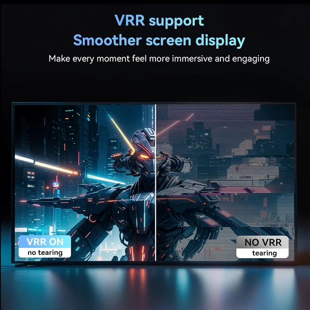 Alt view image 2 of 7 - 8K@60Hz HDMI Splitter 1 in 4 Out, HDMI 2.1 Splitter, Supports 4K@120Hz,EDID,VRR, ALLM,3D,HDR 10, HDCP2.3,Dolby Vision Atmos,Audio Extractor,Optical SPDIF+Coaxial+3.5mm Audio Out