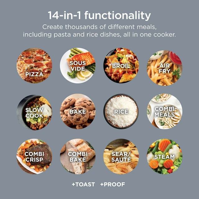 Alt view image 3 of 7 - Ninja Combi 14-in-1 Multicooker, Air Fryer Toaster Oven & Steamer, Family meals in 15 mins, HyperSteam, Rice, Pasta, Sous Vide, Bake, Toast, Pizza, Slow Cook, XL countertop oven, feeds up to 8