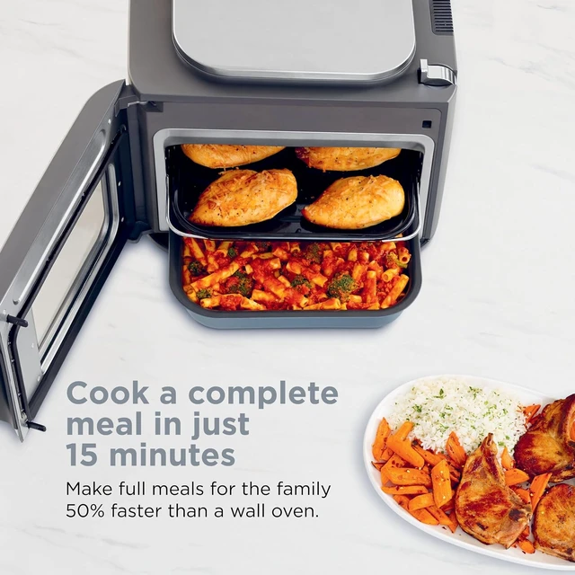 Alt view image 5 of 7 - Ninja Combi 14-in-1 Multicooker, Air Fryer Toaster Oven & Steamer, Family meals in 15 mins, HyperSteam, Rice, Pasta, Sous Vide, Bake, Toast, Pizza, Slow Cook, XL countertop oven, feeds up to 8