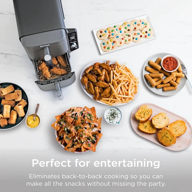 Alt view image 3 of 7 - Ninja Air Fryer DoubleStack XL, 10 Qt, 6-in-1, Deep Grey, Air fry, broil, roast, bake, reheat, dehydrate, Cooks 4 foods at once, Fits 5 lb chicken