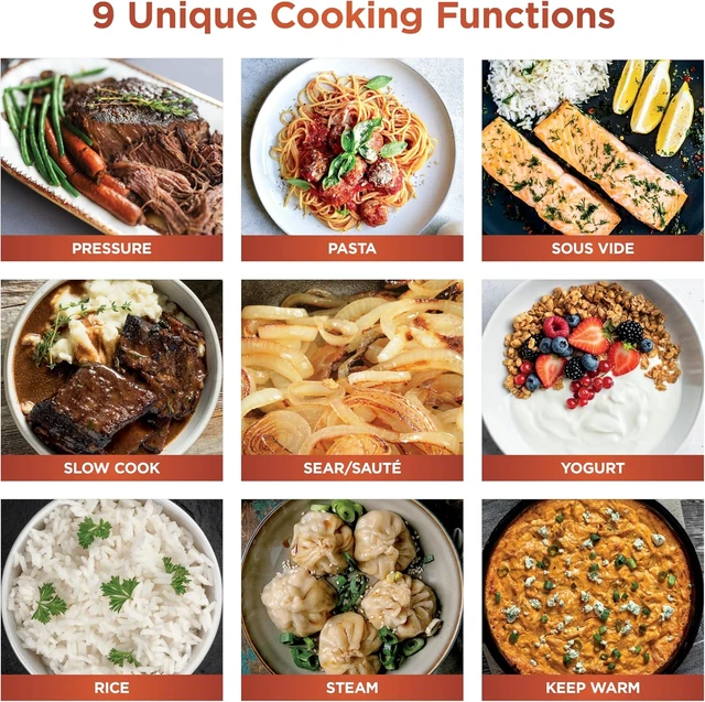Alt view image 4 of 7 - Ninja HyperHeat 9-in-1 Pressure Cooker, 6.5-qt, Dark Gray, Cooks 2X faster, Sear, Sauté, Slow Cook, Steam, Sous Vide & Yogurt, 1200W, PFAS-free, removable SimpliServe pot for serving.