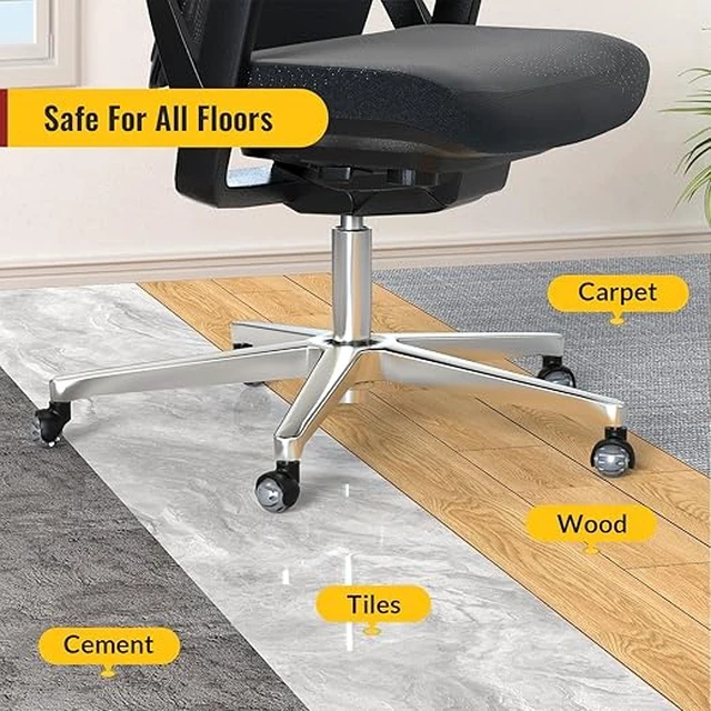 Alt view image 5 of 7 - Office Chair Wheels Replacement 11x22mm Universal Fit 2 Inch Rubber Heavy Duty Casters for Carpet Hardwood Floors Gaming Desk Chair Roller Wheels Set of 5 Grey Smooth & Silent