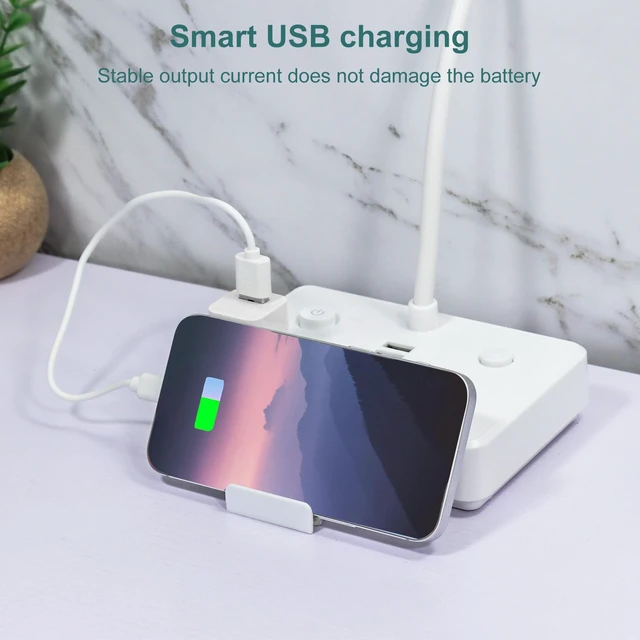 Alt view image 3 of 7 - LED Desk Lamp Power Strip with 3 USB 3 Outlets, Dorm Room Essentials