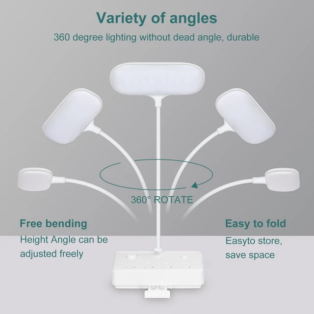 Alt view image 6 of 7 - LED Desk Lamp Power Strip with 3 USB 3 Outlets, Dorm Room Essentials
