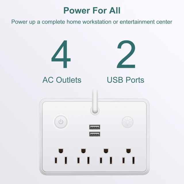 Alt view image 7 of 7 - LED Desk Lamp Power Strip with 3 USB 3 Outlets, Dorm Room Essentials