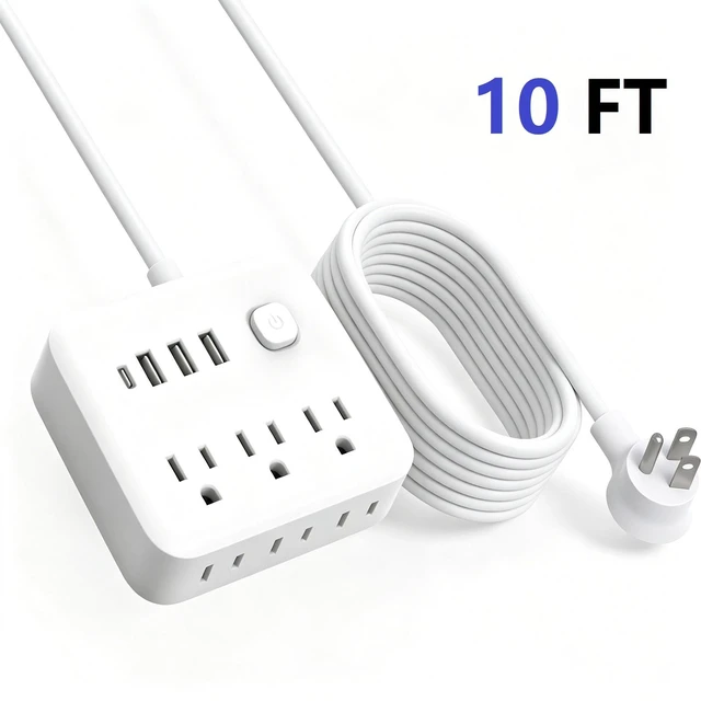 Main image of Power Strip Surge Protector with USB,10 Feet Long Cord with 6 AC Outlets and 4 USB Charging Ports, Overload Protection Outlet Extender, Compact for Smartphone Tablets Home, Office, Hotel,900 Joules