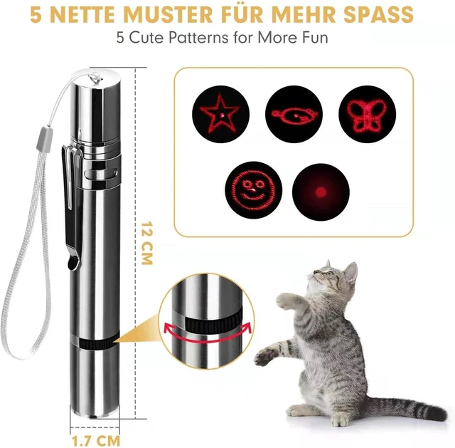 Alt view image 3 of 7 - Cat Laser Toys, USB Rechargeable, 3 Light Modes & 5 Fun Patterns | Portable Interactive Kitten Pet Dog Cat Toy for Fun Chase Games & Exercise.