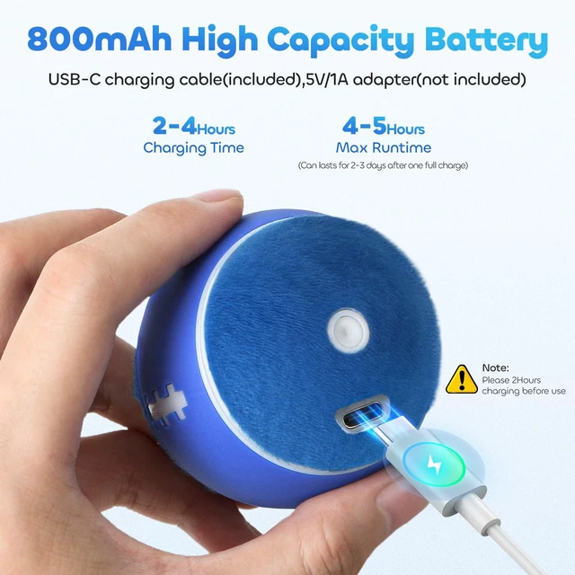 Alt view image 5 of 7 - Interactive Cat Toy Ball for Indoor Cats with 3-Mode Touch Activated | Tangle-Free Tail, Rechargeable, 2 Tails, 6-8H Play Automatic Moving Cat Toy, Smart Rolling Ball for Indoor Cats to Chase Play