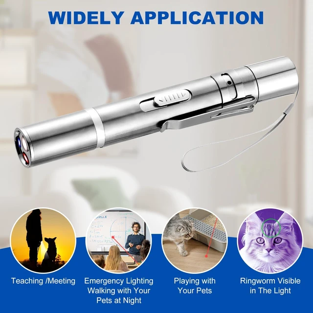 Alt view image 6 of 7 - Damflew 2pcs Laser Pointer, Cat Toys for Indoor Cats, Kitten Dog Laser Pen Toy, Red Dot LED Light Pointer Interactive Toys for Indoor Cats Dogs, USB Charging, 5 Switchable Patterns