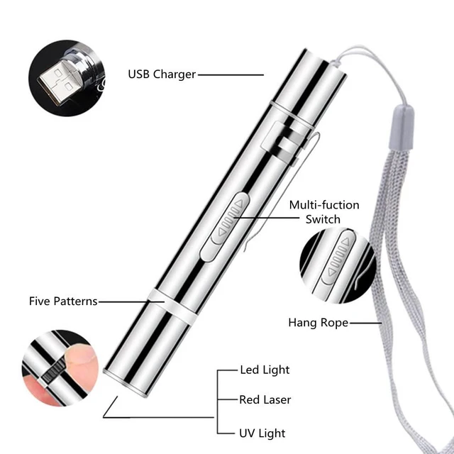 Alt view image 2 of 6 - Cat Toys Laser Pointer for Indoor Cat Mouse Toys Pet Interactive Toy Pointer Kitten Dog Chase Play LED Flashlight 7 Adjustable Patterns Red Light Remotes Teaching Tool Rechargeable