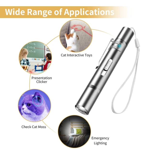 Alt view image 4 of 6 - Cat Toys Laser Pointer for Indoor Cat Mouse Toys Pet Interactive Toy Pointer Kitten Dog Chase Play LED Flashlight 7 Adjustable Patterns Red Light Remotes Teaching Tool Rechargeable