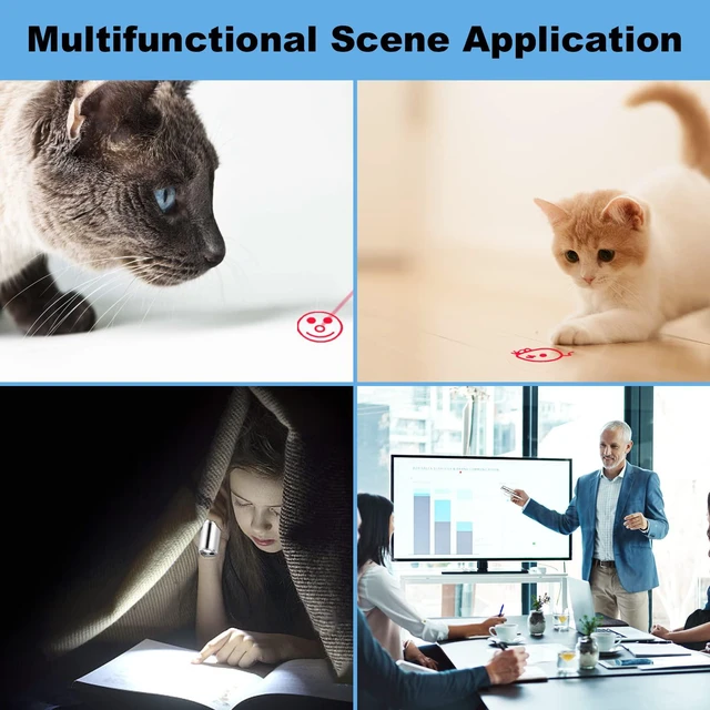 Alt view image 6 of 6 - Cat Toys Laser Pointer for Indoor Cat Mouse Toys Pet Interactive Toy Pointer Kitten Dog Chase Play LED Flashlight 7 Adjustable Patterns Red Light Remotes Teaching Tool Rechargeable