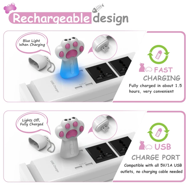 Alt view image 4 of 7 - Interactive Cat Toys for Indoor Cats and Dogs,7 in 1 USB Rechargeable Cat Teaser Toy for Chasing and Exercise
