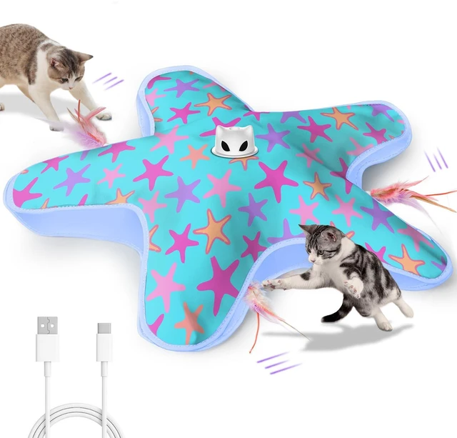 Main image of Interactive Cat Toys for Indoor Cats with Moving Concealed Feathers | Rechargeable Automatic Cat Toy, 3-Mode Touch Activated Kitten Toys, Hide and Seek Toy for Indoor Bored Adult Cats & Kittens