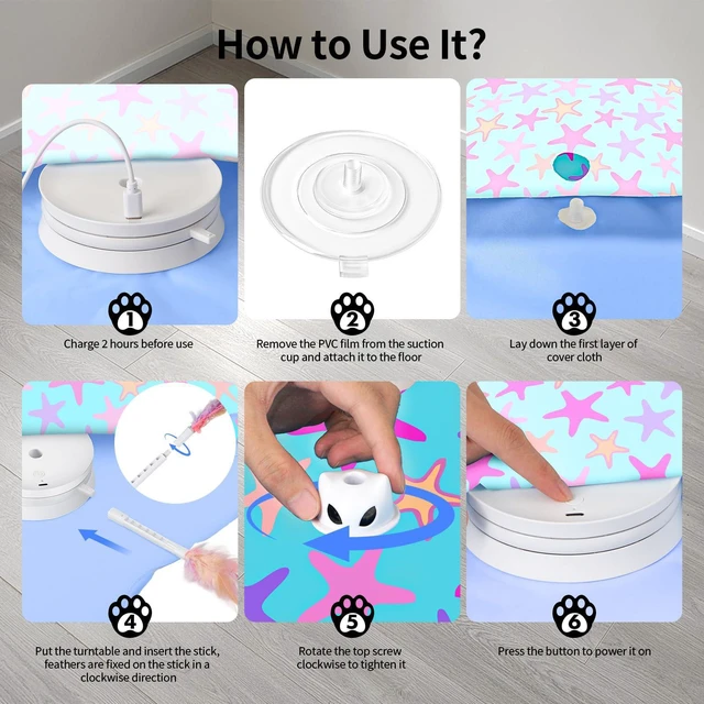 Alt view image 7 of 7 - Interactive Cat Toys for Indoor Cats with Moving Concealed Feathers | Rechargeable Automatic Cat Toy, 3-Mode Touch Activated Kitten Toys, Hide and Seek Toy for Indoor Bored Adult Cats & Kittens