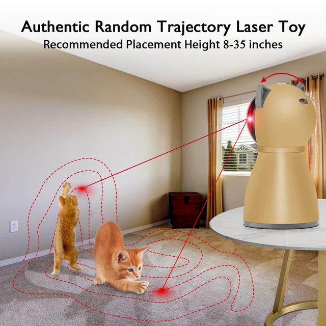 Alt view image 2 of 6 - Interactive Cat Laser Toy Automatic for Indoor Cats,Real Random Trajectory Rechargeable Laser Cat Toys for Indoor Cats/Kittens/Dogs