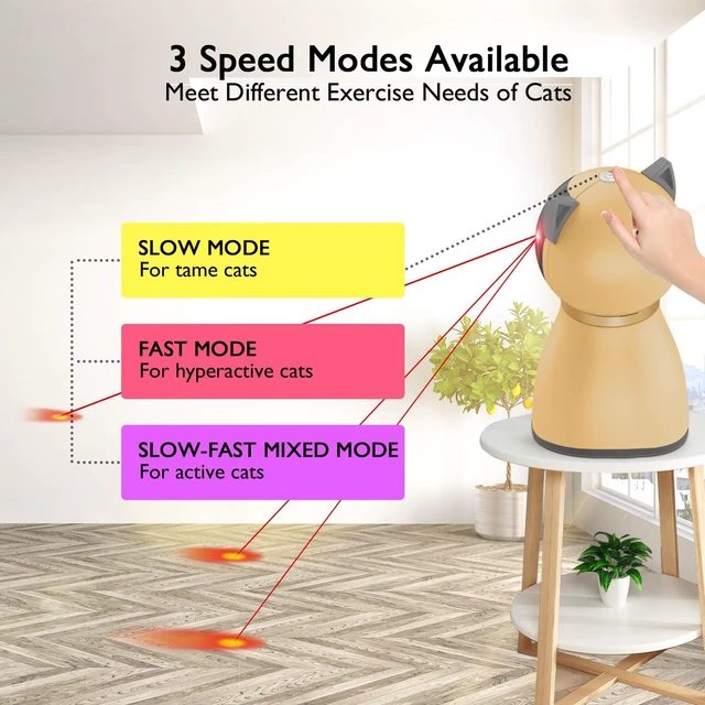 Alt view image 4 of 6 - Interactive Cat Laser Toy Automatic for Indoor Cats,Real Random Trajectory Rechargeable Laser Cat Toys for Indoor Cats/Kittens/Dogs