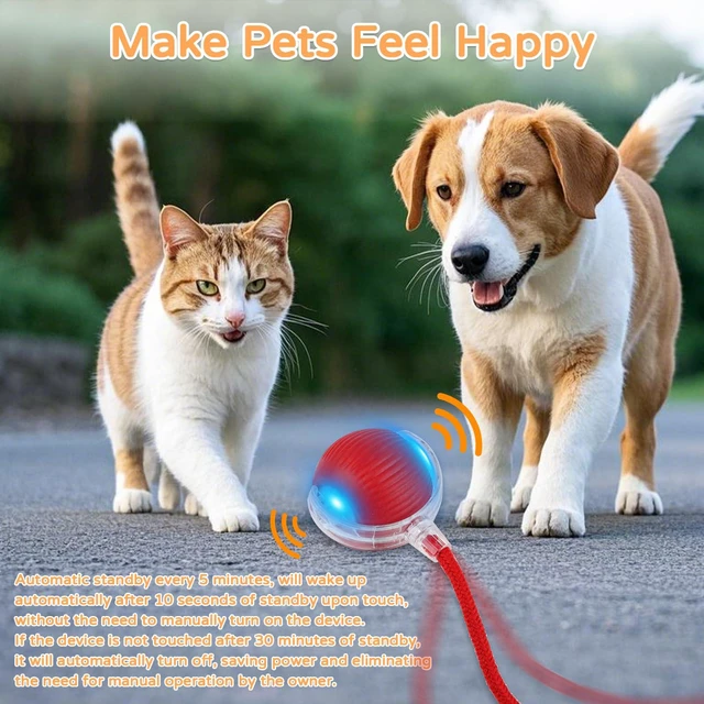 Alt view image 2 of 7 - 2PK Automatic Rolling Interactive Cat Toys Ball for Indoor Cat Dog | Red&Grey, 3 Modes, LED Light, 360° Smart Automatic Rolling, Suitable for Multi-cat Families, for Indoor Cats and Small Dogs