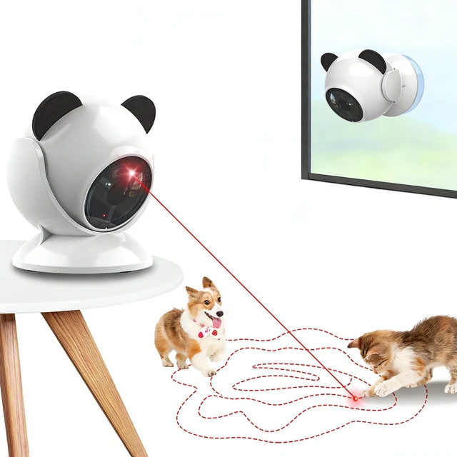 Main image of Smart Cat Laser Toys for Indoor Cats, Interactive, Rechargeable | Random Laser Paths,3 Speeds,360-Degree Adjustment,Smart 2-Hour Restart,Suction Mount and 1100mAh Battery
