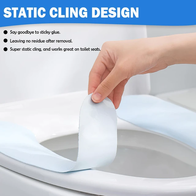 Alt view image 3 of 6 - Thin and Warm Toilet Seat Cover Pad Self-Adhesive, Adjustable and Cut-to-Fit, Comfortable and Easy to Clean, Perfect for Home Bathrooms (Grey)