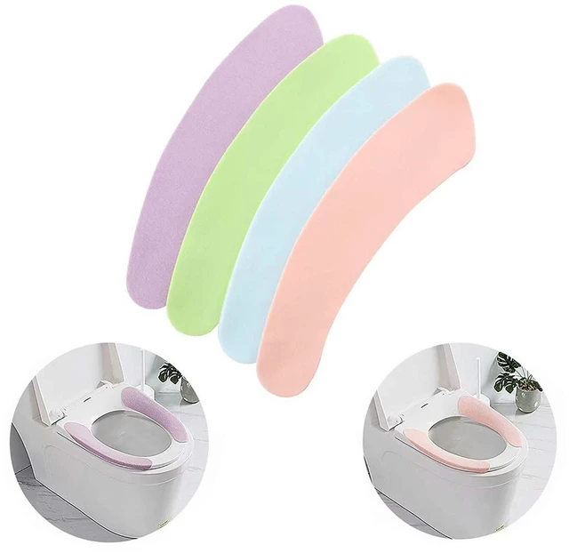 Main image of 4 Pack Bathroom Warmer Toilet Seat Cover Pads | Washable and Reusable Cushion for Winter