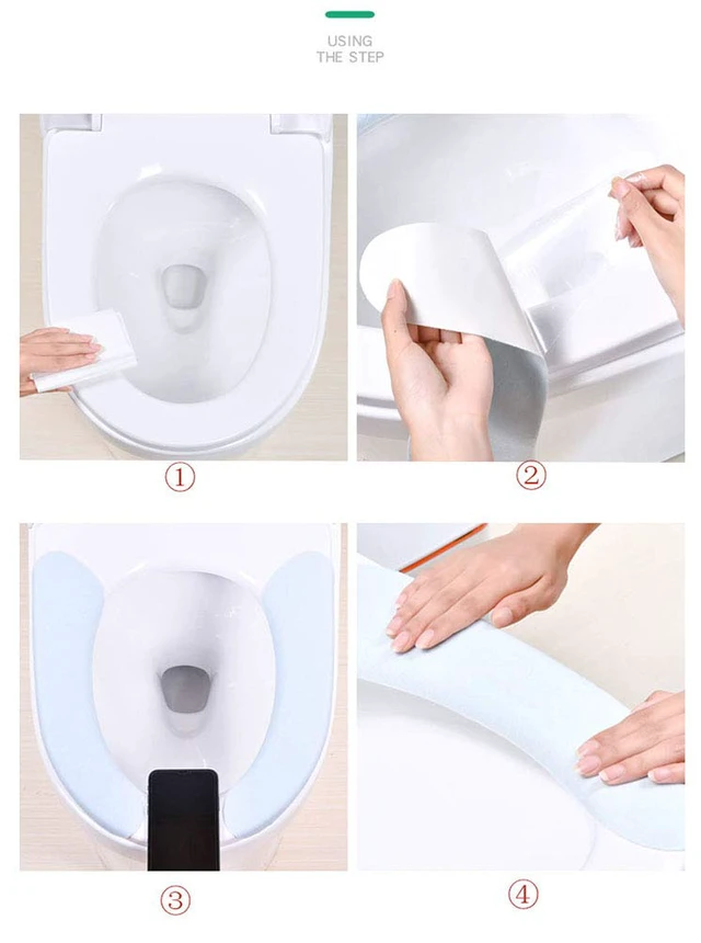 Alt view image 3 of 6 - 4 Pack Bathroom Warmer Toilet Seat Cover Pads | Washable and Reusable Cushion for Winter