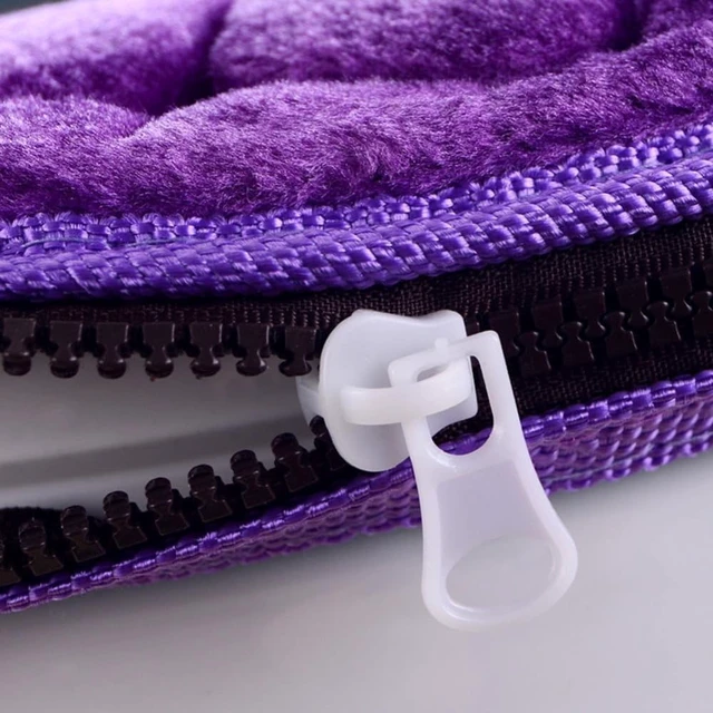 Alt view image 4 of 6 - Soft Toilet Seat Cushion Washable and Comfortable Toilet Seat Cover Pads Reusable Thicker Warmer Cover Pads with Zipper (Purple)