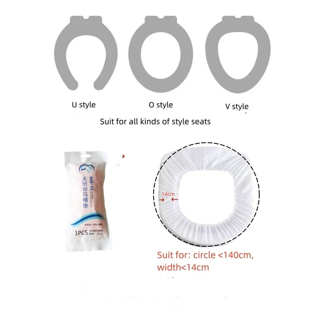 Alt view image 2 of 7 - Disposable Non-woven Toilet Seat Mat 2 Layer Water Proof Toilet Cover Portable Travel Hotel Toilet Seat Pad 10 Pieces (Blue)