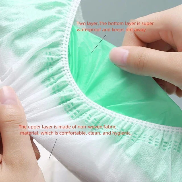 Alt view image 3 of 7 - Disposable Non-woven Toilet Seat Mat 2 Layer Water Proof Toilet Cover Portable Travel Hotel Toilet Seat Pad 10 Pieces (Blue)