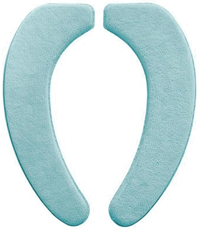 Main image of Flannel Toilet Seat Cushion Cover, Portable Self-Adhesive Toilet Seat Cover, Universal Washable and Reusable Toilet Lid Cover (Green)