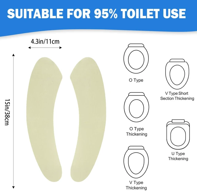 Alt view image 2 of 6 - Thin and Warm Toilet Seat Cover Pad Self-Adhesive, Adjustable and Cut-to-Fit, Comfortable and Easy to Clean, Perfect for Home Bathrooms (Green)