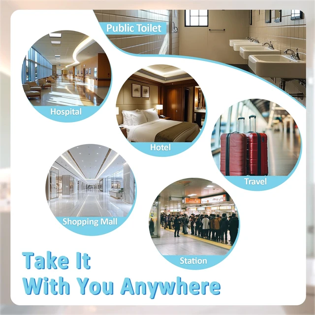 Alt view image 5 of 6 - Disposable Toilet Seat Covers - 60 Pack Waterproof Plastic Covers | Individually Wrapped Non Slip Toilet Covers for Public Bathrooms, Travel, Camping, Pregnant Women and Adults