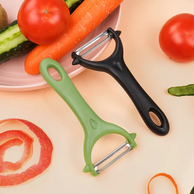 Alt view image 5 of 7 - 2PCS Potato Peeler, Y-Shaped Swivel Vegetable Peeler, Green + Black | Fruit Peeler for Kitchen, Non-Slip Grip Peeler, Ergonomic Handle Sharp Blade Stainless Steel Peeler