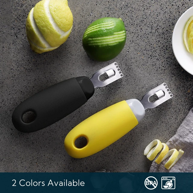 Alt view image 5 of 6 - Citrus Lemon Peeler Zester Tool to Save Effort, Ultra Sharp Lemon Rind Twist Peeler Tool Bar Bartender Lime Lemon Stripper for Cocktails Kitchen, Black, KD0482B