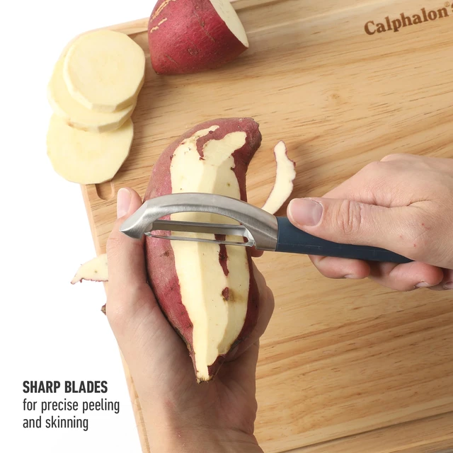 Alt view image 4 of 7 - Stainless Steel Vegetable Peeler with Swivel Blade, Ergonomic Non-Slip Grip Handle for Fruits & Vegetables, Kitchen Peeler for Smooth Peeling & Meal Prep