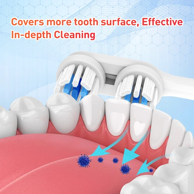 Alt view image 5 of 7 - Replacement Toothbrush Heads Compatible with Spinbrush Old Version PRO Clean/PRO WHITEN Battery Powered Electric Toothbrush, 8 Pack