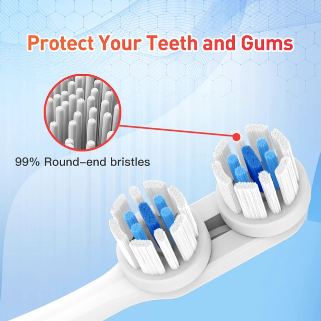 Alt view image 6 of 7 - Replacement Toothbrush Heads Compatible with Spinbrush Old Version PRO Clean/PRO WHITEN Battery Powered Electric Toothbrush, 8 Pack