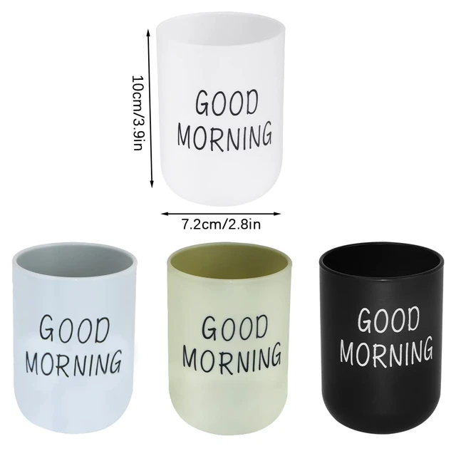Alt view image 2 of 6 - 4 Pcs Bathroom Tumblers Cups, Unbreakable Reusable Toothbrush Holders, Eco-Friendly Plastic Drinking Cups for Water, Coffee, Milk, Juice, Tea(4 Colors)