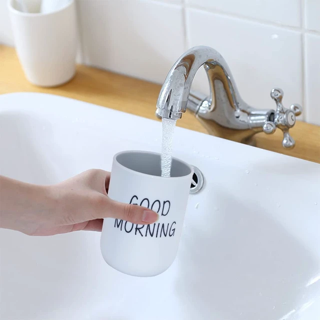 Alt view image 4 of 6 - 4 Pcs Bathroom Tumblers Cups, Unbreakable Reusable Toothbrush Holders, Eco-Friendly Plastic Drinking Cups for Water, Coffee, Milk, Juice, Tea(4 Colors)