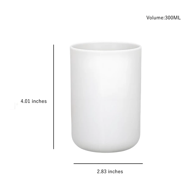 Alt view image 2 of 7 - 2 Pieces Plastic Bathroom Tumbler Cup Toothbrush Holder Organizer Tumbler Cups for Bathroom Vanity,300ml(White & Grey)