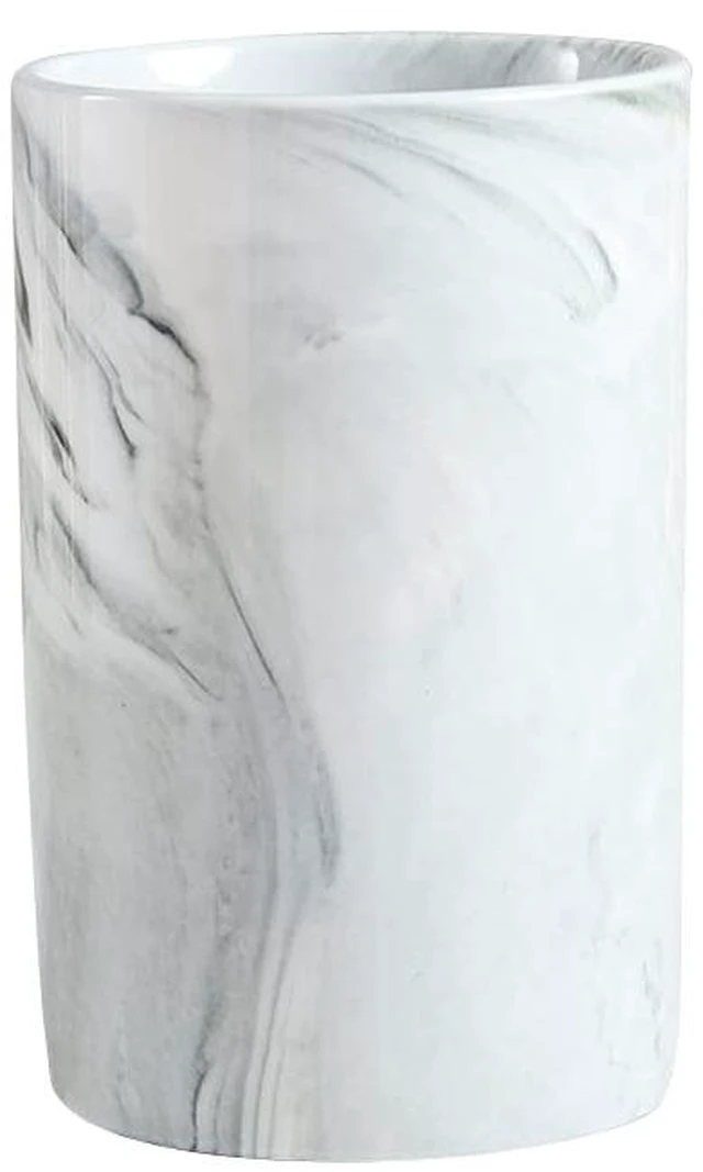 Main image of Ceramic Toothbrush Holder, Bathroom Cup, Drinking Mug, Coffee Cups, Marble Pattern Pen Holders, 300ml/Pcs (Grey)