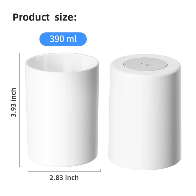 Alt view image 2 of 7 - Toothbrush Cup 13.75oz 390ml with Non-Slip Pad, Easy to Clean Bathroom Cup 2Pcs, Reusable Plastic Bathroom Tumbler, White