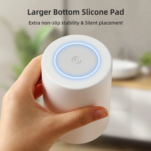 Alt view image 3 of 7 - Toothbrush Cup 13.75oz 390ml with Non-Slip Pad, Easy to Clean Bathroom Cup 2Pcs, Reusable Plastic Bathroom Tumbler, White