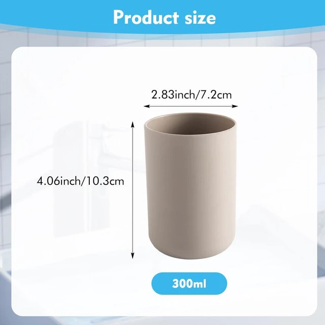 Alt view image 2 of 7 - 300ml Bathroom Cup, Wall Mounted Toothbrush Holders Reusable Water Cup Drinking Cups for Home Travel Bathroom Accessories (Coffee)