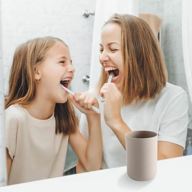 Alt view image 4 of 7 - 300ml Bathroom Cup, Wall Mounted Toothbrush Holders Reusable Water Cup Drinking Cups for Home Travel Bathroom Accessories (Coffee)