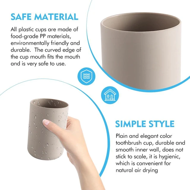 Alt view image 5 of 7 - 300ml Bathroom Cup, Wall Mounted Toothbrush Holders Reusable Water Cup Drinking Cups for Home Travel Bathroom Accessories (Coffee)