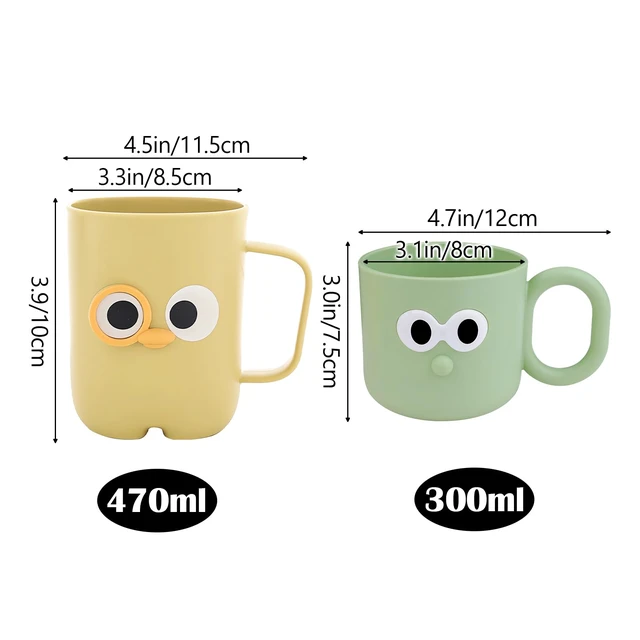 Alt view image 2 of 7 - 4 Pcs Cute Cartoon Bathroom Toothbrush Cups, Durable Tumbler | Unbreakable Reusable Toothbrush Holders, Plastic Household Mouthwash Cups, BPA-Free Water Mugs for Kids Couples Friends