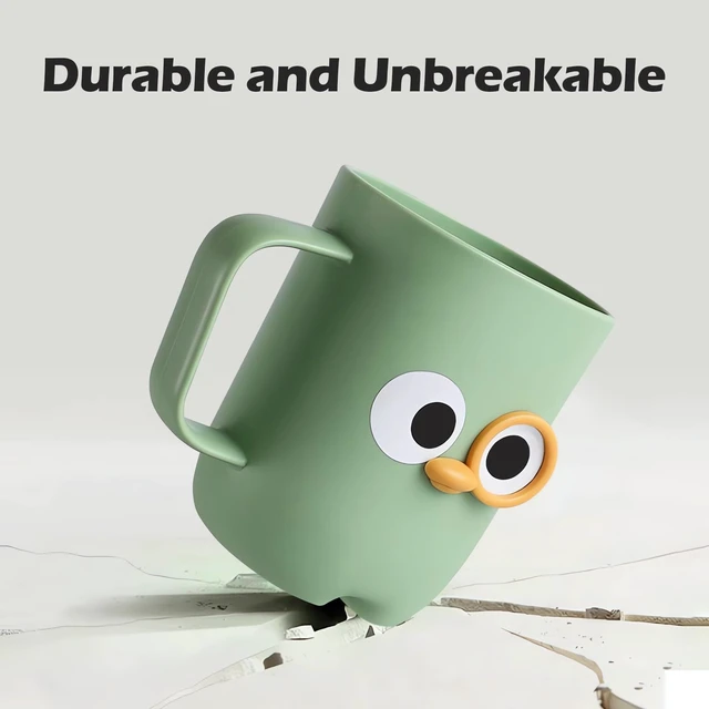 Alt view image 3 of 7 - 4 Pcs Cute Cartoon Bathroom Toothbrush Cups, Durable Tumbler | Unbreakable Reusable Toothbrush Holders, Plastic Household Mouthwash Cups, BPA-Free Water Mugs for Kids Couples Friends