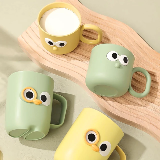 Alt view image 7 of 7 - 4 Pcs Cute Cartoon Bathroom Toothbrush Cups, Durable Tumbler | Unbreakable Reusable Toothbrush Holders, Plastic Household Mouthwash Cups, BPA-Free Water Mugs for Kids Couples Friends